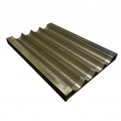 Противень алюминиевый с тефлоновым покрытием 600х400 перфорированный багетный (4 продольных волны)